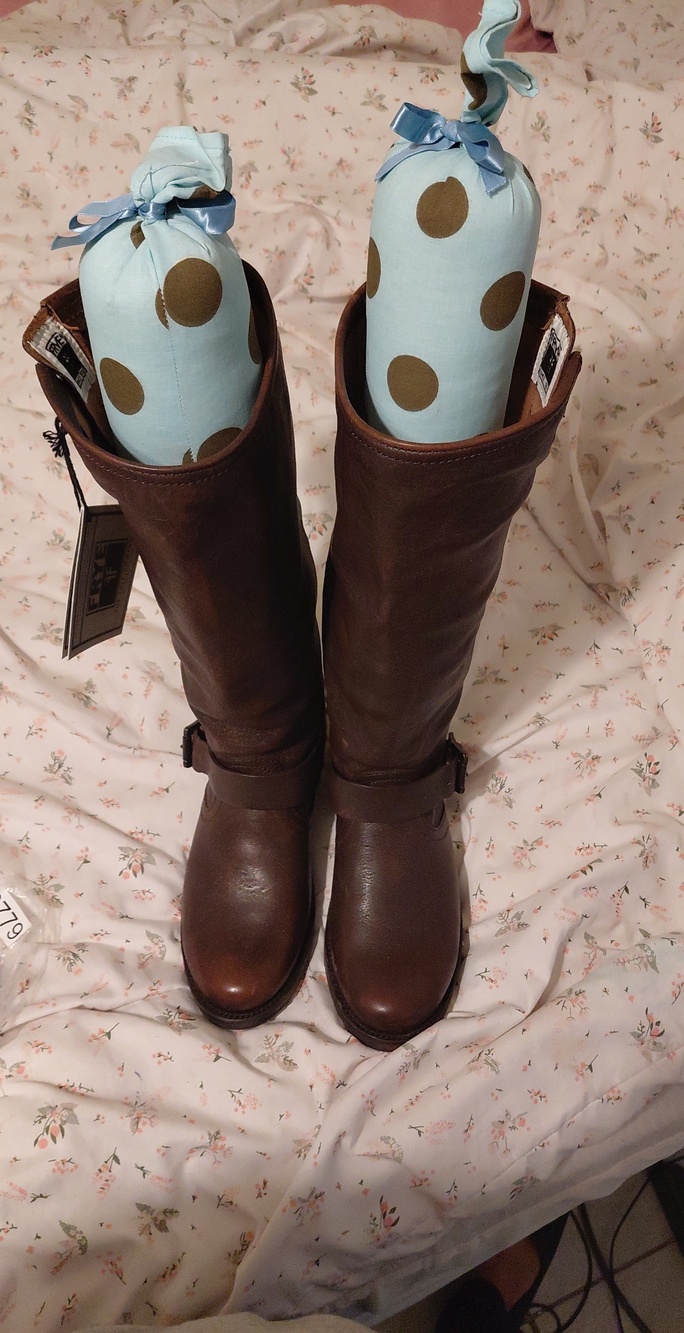 Frye Dark Brown Leather Veronica Slouch Tall Boots Brand New - Picture 1 of 9